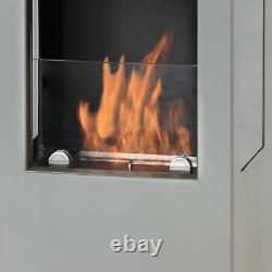 Muenkel design prism fire Bioethanolkamin 3-seitige Sicht weiß (warm)