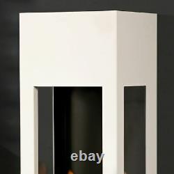 Muenkel design prism fire Bioethanolkamin 3-seitige Sicht weiß (warm)