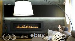 NEW LUXURY Bio ethanol fire fireplace LONG SHADOW 1400 x 400 + GLASS PANEL! -