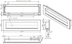 NEW LUXURY Bio ethanol fire fireplace LONG SHADOW 1400 x 400 + GLASS PANEL! -