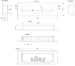 NEW PREMIUM Bio Ethanol Fire Biofire Fireplace 1200 x 400 BLACK FRIDAY SALE