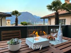 NEW Sunset Garden Mini freestanding biofireplace- White Structural Matte Finish