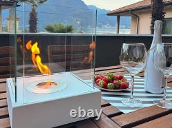 NEW Sunset Garden Mini freestanding biofireplace- White Structural Matte Finish