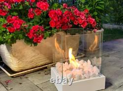 NEW Sunset Garden Mini freestanding biofireplace- White Structural Matte Finish