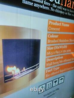 Naked Flame Cresent Fire Stainless Steel bioethanol fireplace bio-ethanol