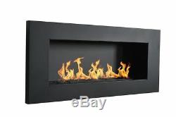 New Premium Bio Ethanol Fire BioFire Fireplace LONG SHADOW 900 x 400 + GLASS