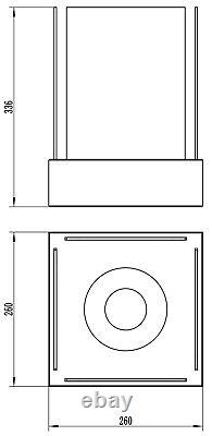 New bio ethanol freestanding fireplace 26/26/33 burner home, garden 0.2l BLACK