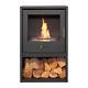 Oko S3 Bio Ethanol Stove With Airflo System & Log Storage Charcoal Grey, 3kw O