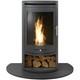 Oko S5 Bio Ethanol Cylinder Stove With Log Storage & Truncated Hearth In Hone