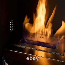 OKO S5 Bio ethanol Cylinder Stove with Log Storage & Truncated Hearth in Hone