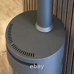 OKO S5 Bio ethanol Cylinder Stove with Log Storage & Truncated Hearth in Hone