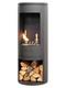 Open Fronted Bio Ethanol Stove Black Log Store Free Standing No Chimney Needed