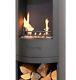 Open Fronted Bio Ethanol Stove Black Log Store Free Standing No Chimney Needed