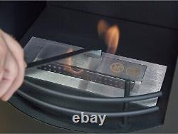 OPEN FRONTED BIO ETHANOL STOVE BLACK LOG STORE FREE STANDING No chimney needed