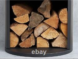 OPEN FRONTED BIO ETHANOL STOVE BLACK LOG STORE FREE STANDING No chimney needed