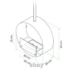 Ottawa Steel, Rounded Ethanol-Deckenkamin, Lasting up to 5 Hours F, 2 Kw