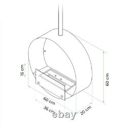 Ottawa Steel, Rounded Ethanol-Deckenkamin, Lasting up to 6 Hours F, 2.2 Kw