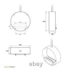 Ottawa Steel, Rounded Ethanol-Deckenkamin, Lasting up to 6 Hours F, 2.2 Kw