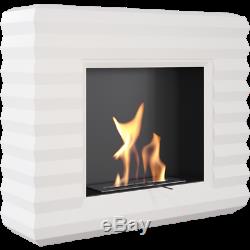 Peoria white freestanding bio ethanol fireplace