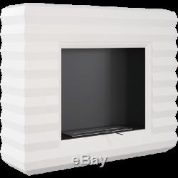 Peoria white freestanding bio ethanol fireplace