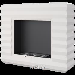 Peoria white freestanding bio ethanol fireplace