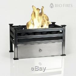 Polished Steel Bio Ethanol Fire Grate Bioethanol Fuel Free Standing