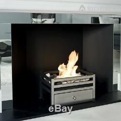 Polished Steel Bio Ethanol Fire Grate Bioethanol Fuel Free Standing