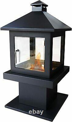 Purline Outdoor Garden Delfos Bio-Ethanol Stove Fireplace, Black