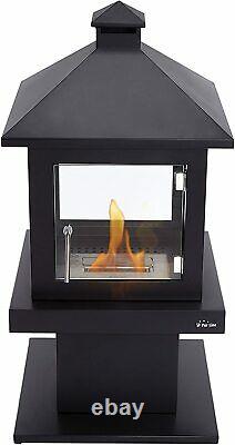 Purline Outdoor Garden Delfos Bio-Ethanol Stove Fireplace, Black