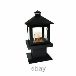 Purline Outdoor Garden Delfos Bio-Ethanol Stove Fireplace, Black