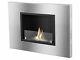Quadra Ignis Ventless Recessed Bio Ethanol Fireplace With Front Glass Barrier
