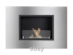 Recessed Bio Ethanol Fireplace Ventless Build In Quadra Stainless Ignis