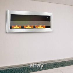 Recessed Fire Fireplace Biofire Bio Ethanol Steel Glass Wall Mount Heater Burner