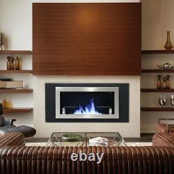 Recessed Large 45'' Wide Room BioEthanol Fireplace Eco Fire Burner Steel Heater
