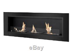 Recessed Wall Ventless Bio Ethanol Fireplace Ardella Black Ignis