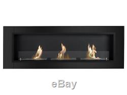 Recessed Wall Ventless Bio Ethanol Fireplace Ardella Black Ignis