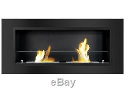 Recessed Wall Ventless Bio Ethanol Fireplace Lata Black Ignis