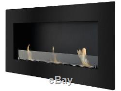 Recessed Wall Ventless Bio Ethanol Fireplace Optimum Black Ignis