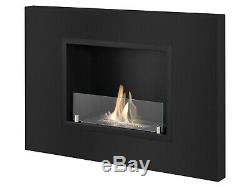 Recessed Wall Ventless Bio Ethanol Fireplace Quadra Black Ignis