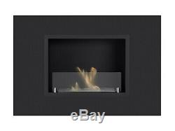 Recessed Wall Ventless Bio Ethanol Fireplace Quadra Black Ignis