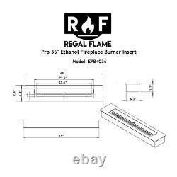 Regal Flame PRO 36 Inch Bio-Ethanol Fireplace Burner Insert 7.4 Liter