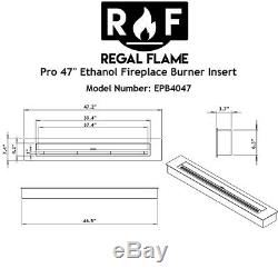 Regal Flame PRO 47 Inch Bio-Ethanol Fireplace Burner Insert 9.9 Liter