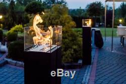 Romeo black with TÜV certified bio ethanol fireplace freestand 113cm