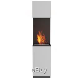 SIERRA WHITE free standing bio ethanol fireplace with TÜV certified