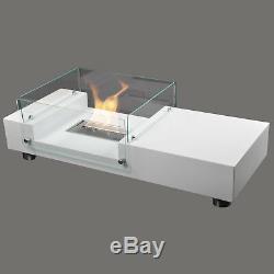 Seattle Bio-Ethanol Chimney Quality White Living Room Table Luxury Fireplace