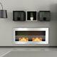 Silver Ethanol Fireplace Bio-ethanol Wall Mounted/inset Fireplace With 2 Burner