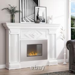 Silver Stainless Steel Wall Mounted Ethanol Fireplace 78cm x 15cm x 54cm