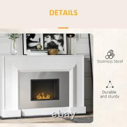 Silver Stainless Steel Wall Mounted Ethanol Fireplace 78cm x 15cm x 54cm