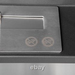 Silver Stainless Steel Wall Mounted Ethanol Fireplace 78cm x 15cm x 54cm