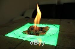 Solid Coffee Table Fire Pit LED Table Bio-Ethanol Fireplace Burner Patio Heater